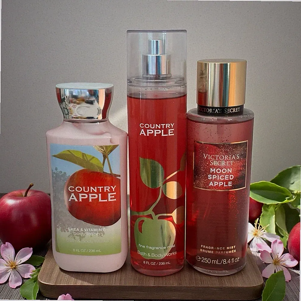 Victoria’s Secret MOON SPICED APPLE Fragrance Mist 8.4 fl oz - 3pc Gift Xmas Set